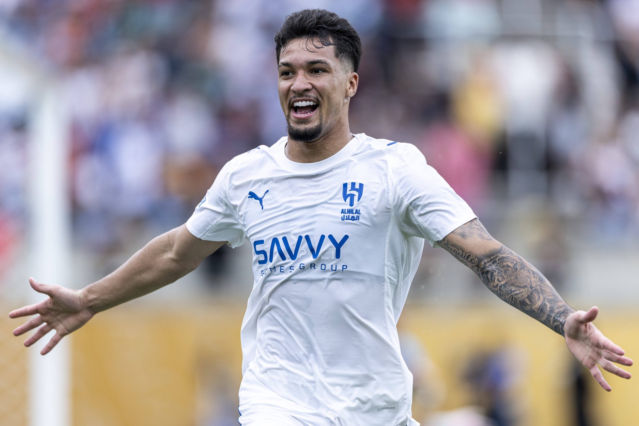 Marcos Leonardo ap&oacute;s gol marcado pelo Al-Hilal