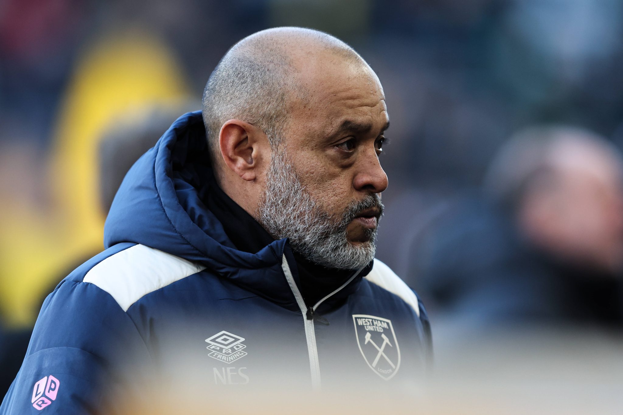 Nuno Esp&iacute;rito Santo no jogo entre West Ham e Wolves