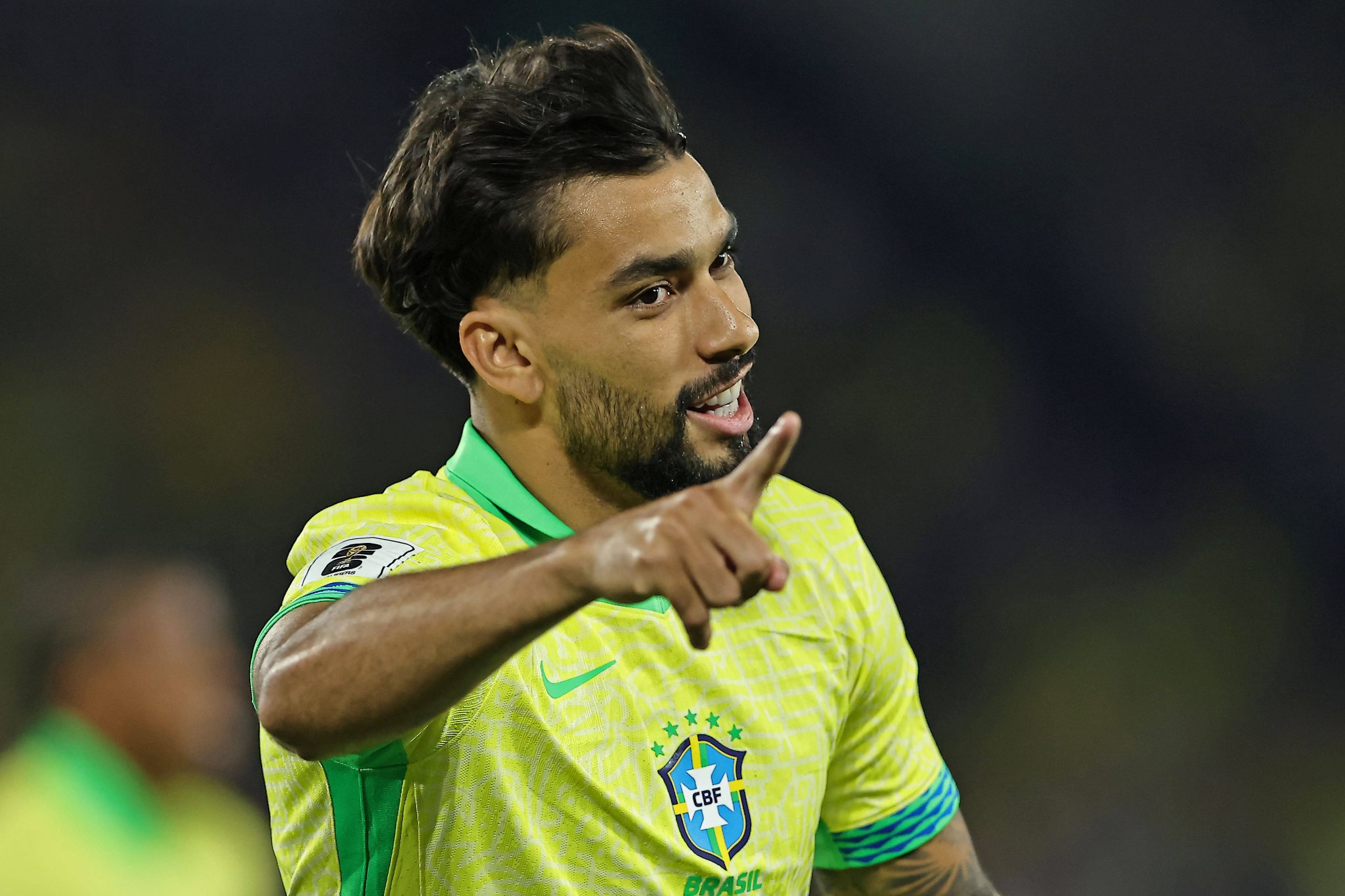 Paquet&aacute; comemora gol pela sele&ccedil;&atilde;o brasileira