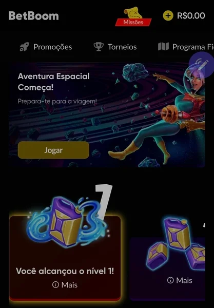 Captura de tela da p&aacute;gina com o programa de fidelidade da Betboom
