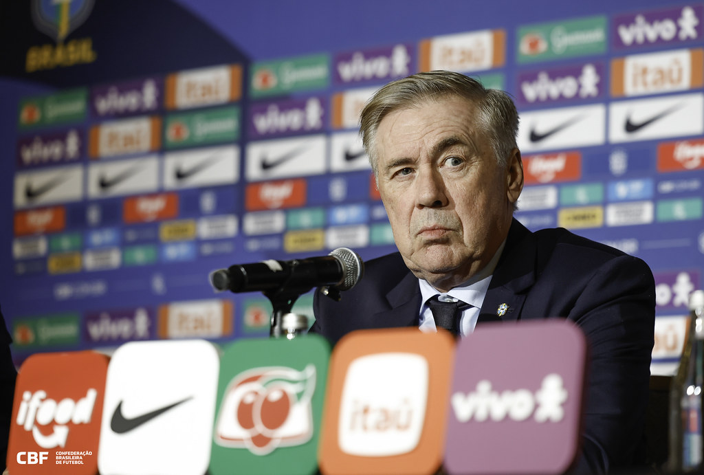 Carlo Ancelotti, t&eacute;cnico da sele&ccedil;&atilde;o brasileira (Foto: @rafaelribeirorio/CBF