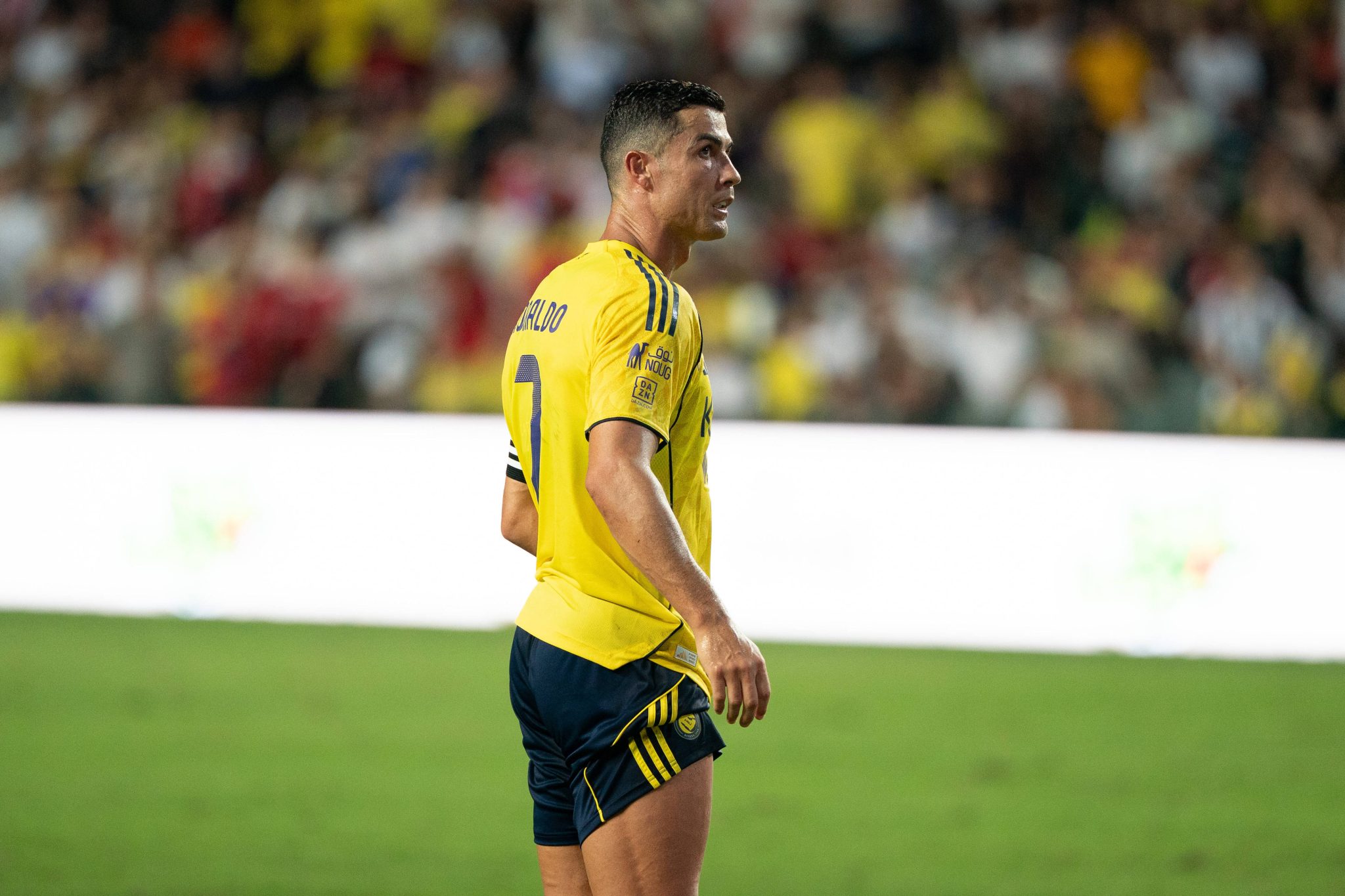 Cristiano Ronaldo durante jogo do Al-Nassr na Liga &Aacute;rabe