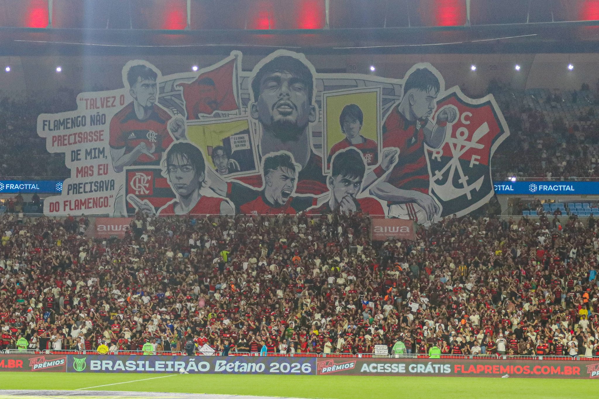 Torcida do Flamengo fez mosaico para Paquet&aacute; no Maracan&atilde;