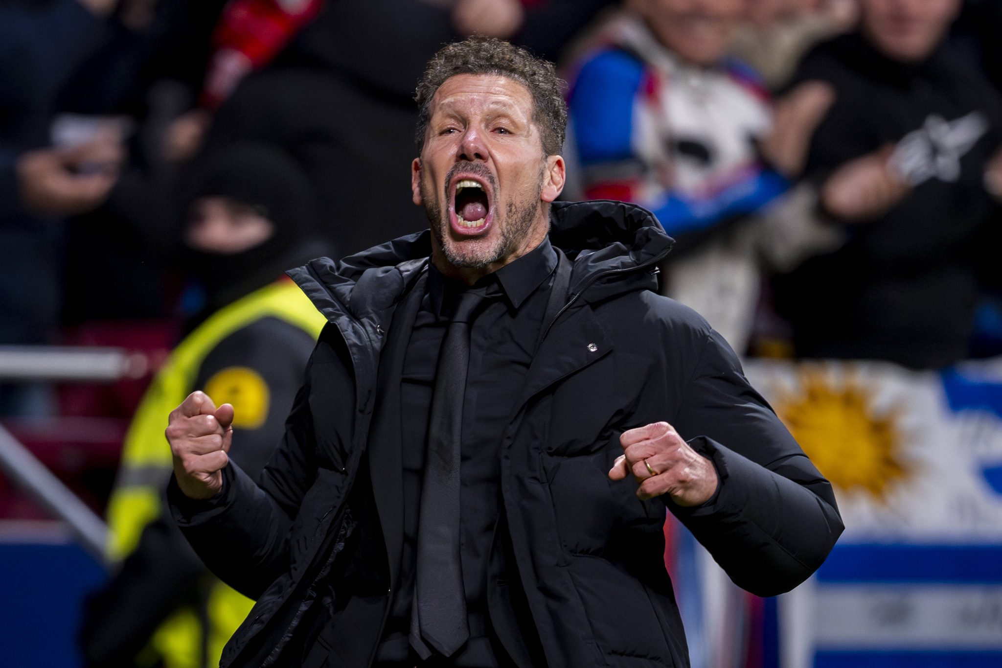 Diego Simeone em jogo do Atl&eacute;tico de Madrid