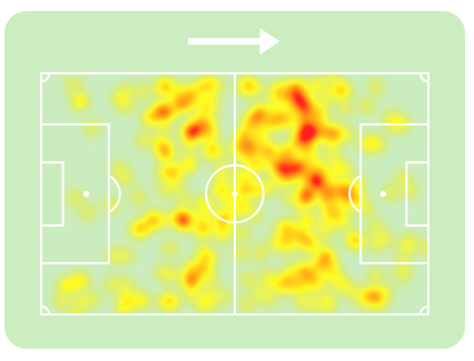 Mapa de calor de Andr&eacute; Luiz pelo Corinthians no Paulist&atilde;o