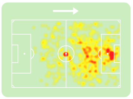 Mapa de calor de Marcos Leonardo na Saudi Pro League 2024/25 mostra forte atua&ccedil;&atilde;o na entrada e dentro da &aacute;rea