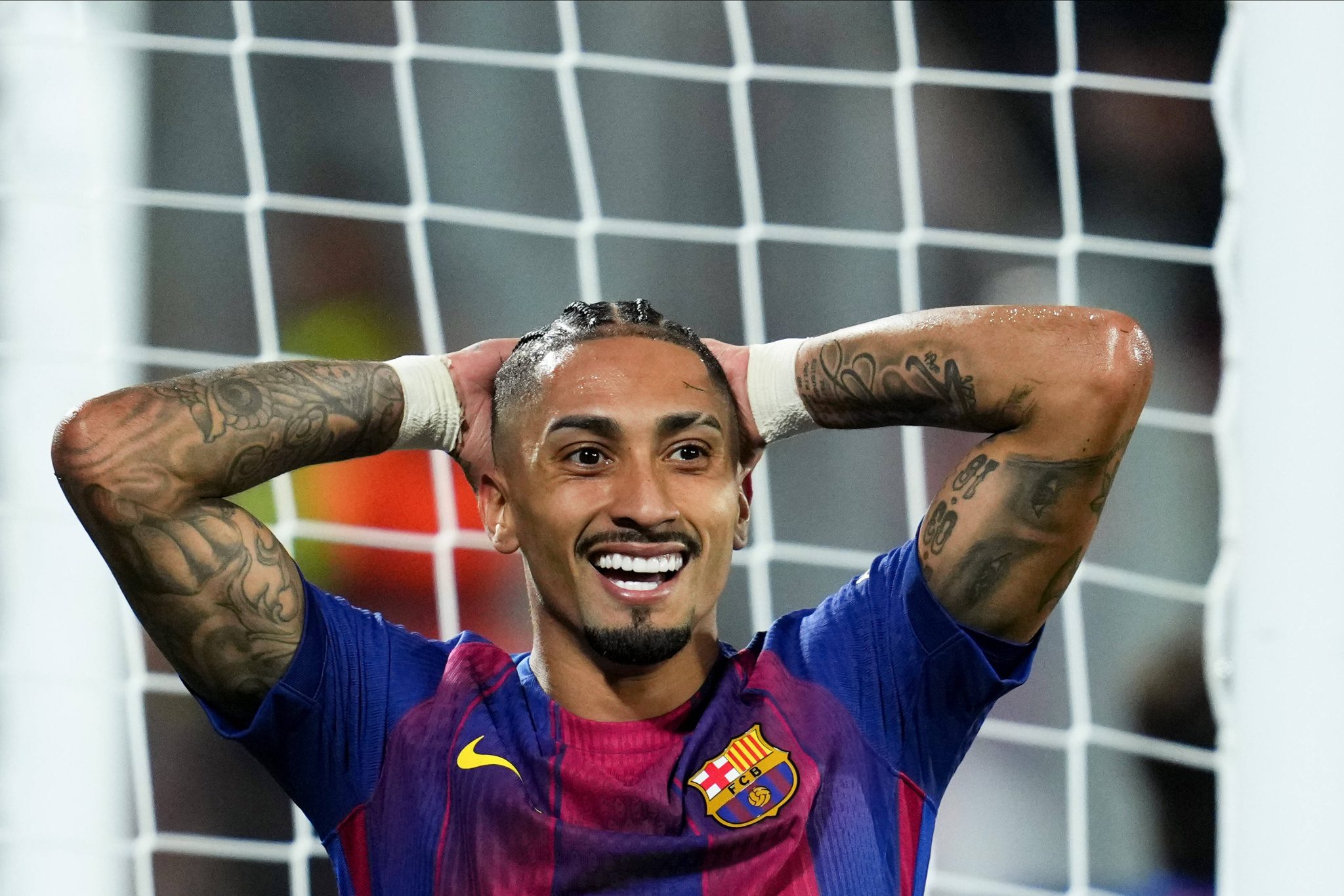 Raphinha em jogo do Barcelona