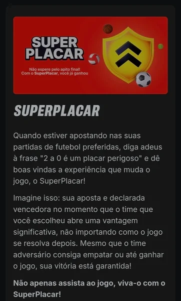 Captura de tela do banner da promo&ccedil;&atilde;o &ldquo;SuperPlacar&rdquo;, da Superbet