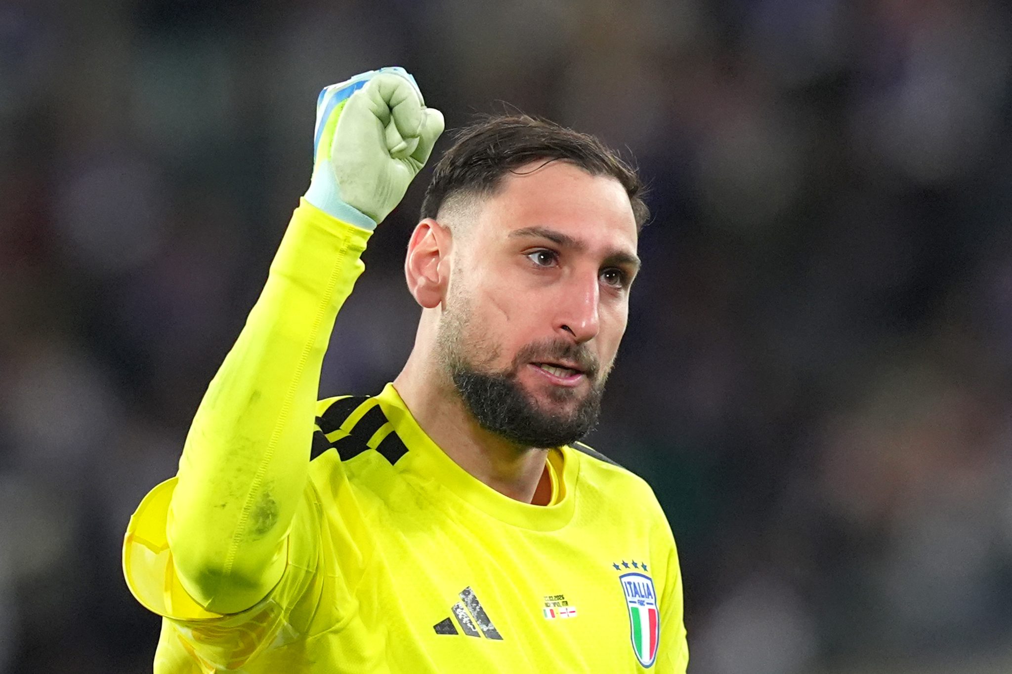 Gigi Donnarumma comemora classifica&ccedil;&atilde;o da It&aacute;lia &agrave; pr&oacute;xima fase da repescagem