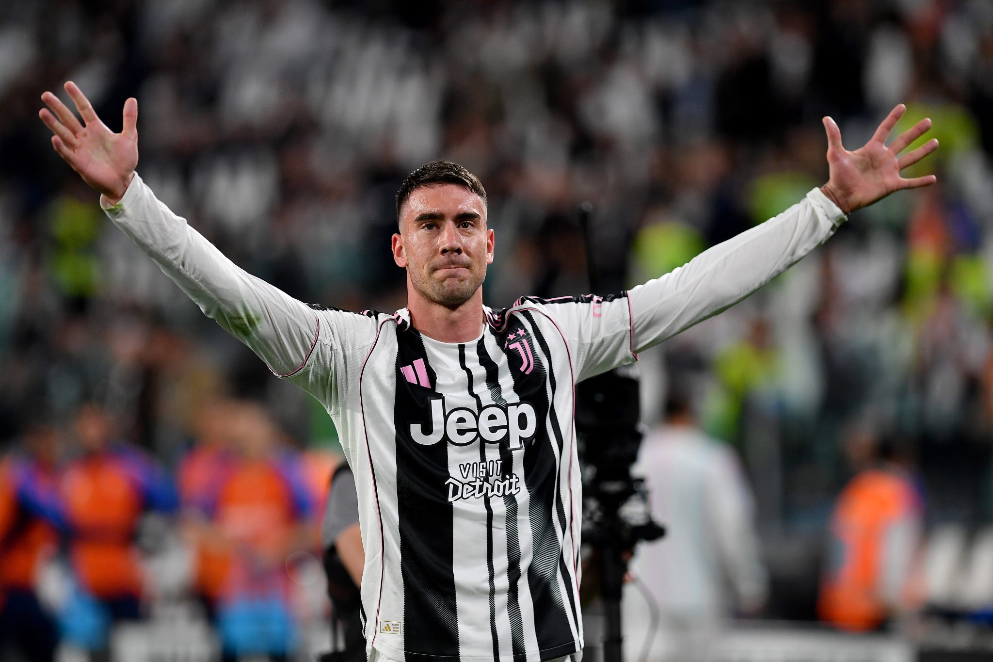 Dusan Vlahovic, em atua&ccedil;&atilde;o pela Juventus (Foto: Iconsport)