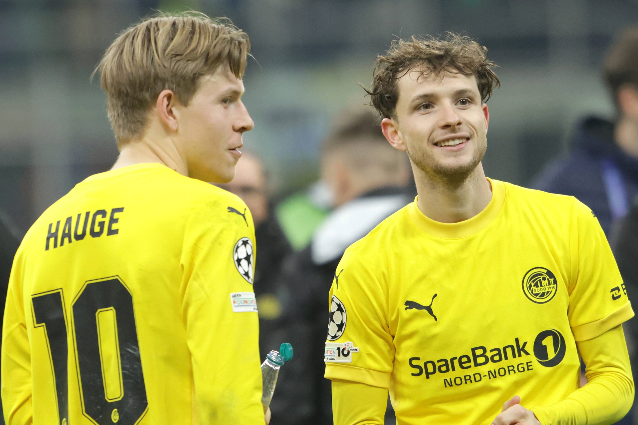 Jogadores do Bodo Glimt em partida da Champions League