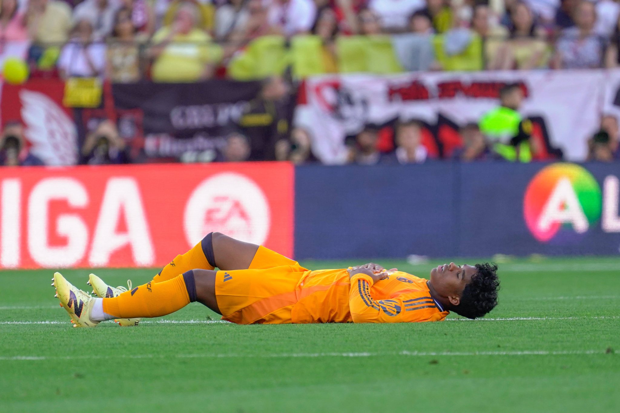 Endrick sofreu les&atilde;o no Real Madrid em maio de 2025 (Foto: Imago/Sports Press Photo)
