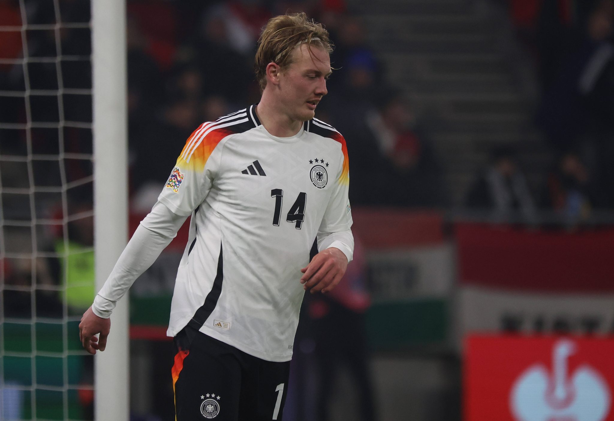 O &uacute;ltimo jogo de Brandt pela sele&ccedil;&atilde;o alem&atilde; foi em novembro de 2024 (Foto: Imago/Jan Huebner)