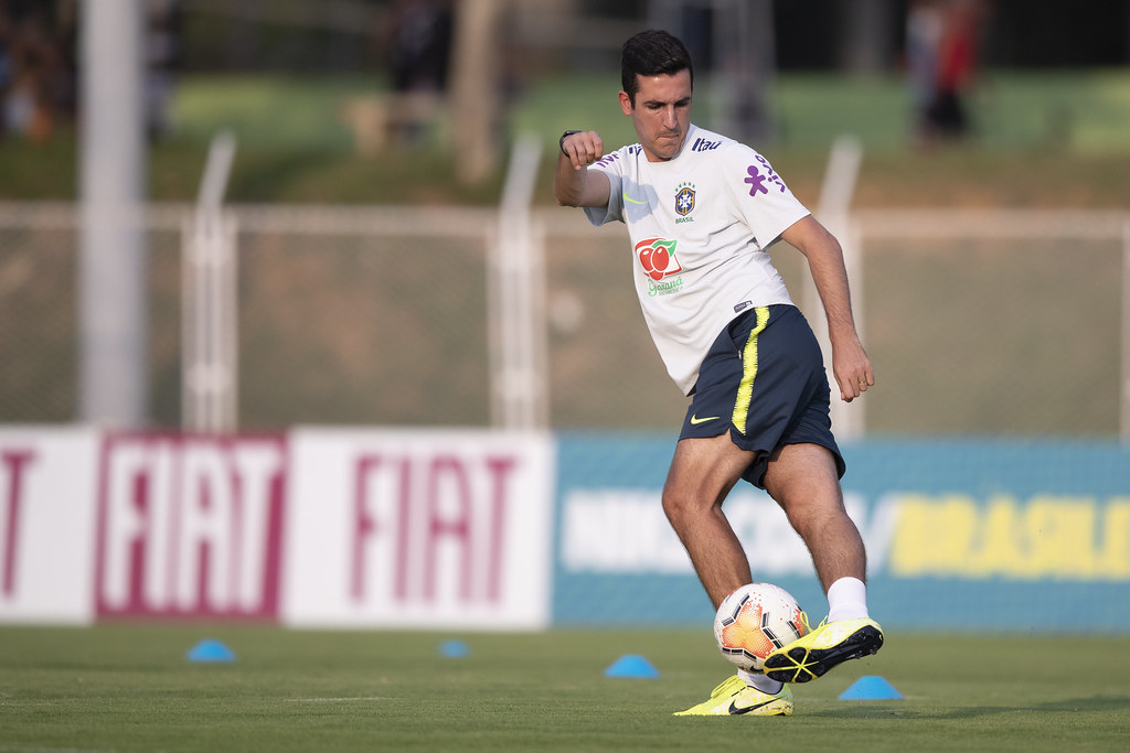 PV na Sele&ccedil;&atilde;o Ol&iacute;mpica, em 2020 (Foto: Lucas Figueiredo/CBF)