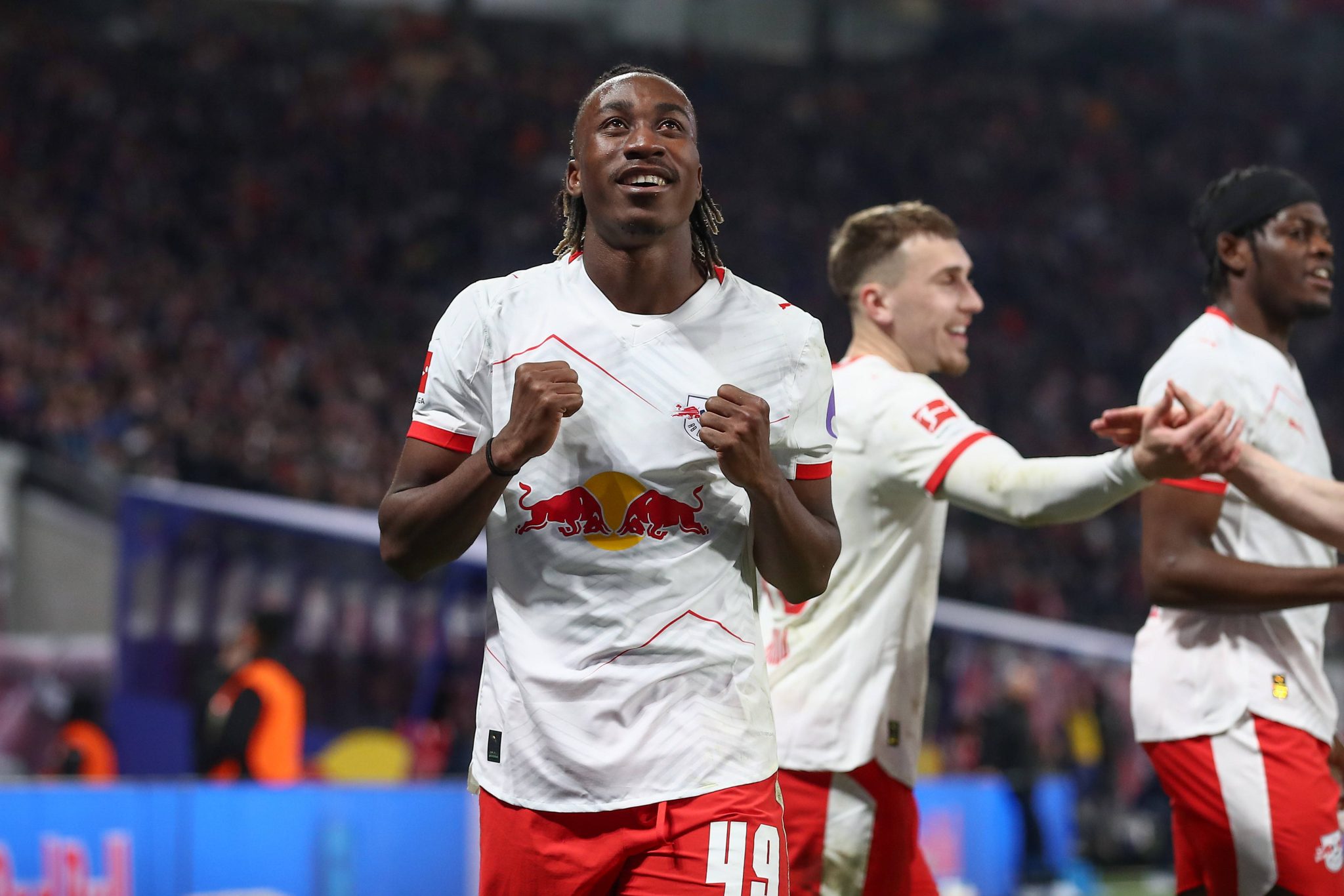 Yan Diomande comemora gol marcado pelo Leipzig (Foto: IMAGO / Jan Huebner)